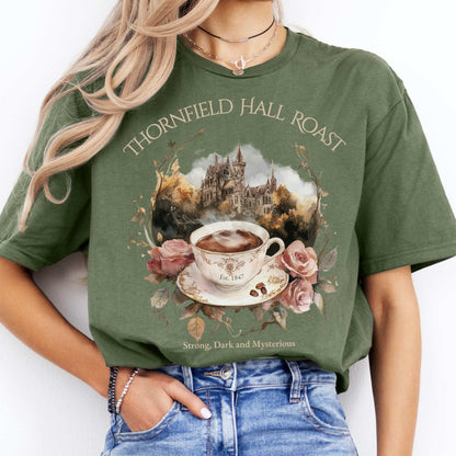 Thornfield Hall Roast Jane Eyre Charlotte Brontë Tee Military Green / S T-Shirt The Mystic Eden Bookish Book Lovers