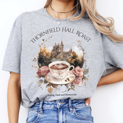Thornfield Hall Roast Jane Eyre Charlotte Brontë Tee Sport Grey / S T-Shirt The Mystic Eden Bookish Book Lovers