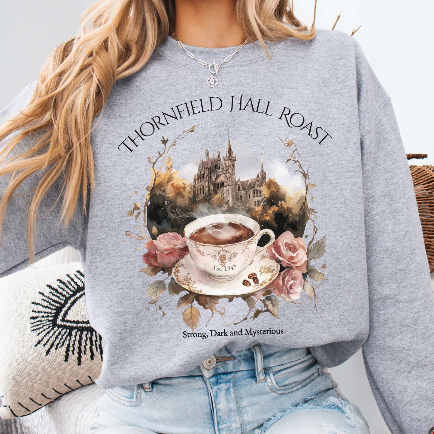 Thornfield Hall Roast Jane Eyre Sweatshirt Sport Grey / S Sweatshirt The Mystic Eden Bookish Book Lovers