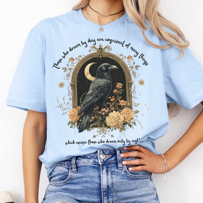 Those Who Dream By Day Edgar Allan Poe Shirt Light Blue / S T-Shirt The Mystic Eden Bookish Book Lovers
