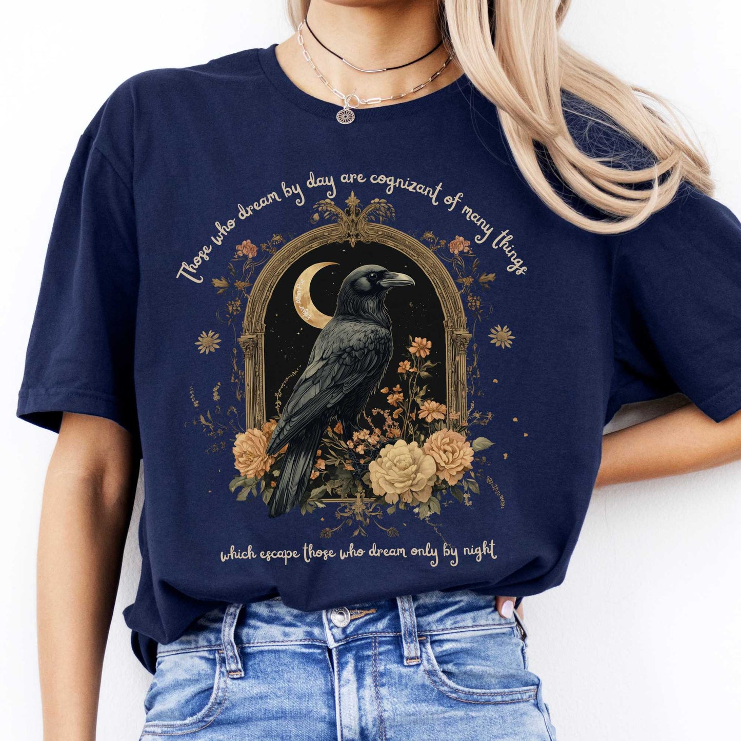Those Who Dream By Day Edgar Allan Poe Shirt Navy / S T-Shirt The Mystic Eden Bookish Book Lovers