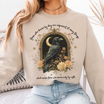 Those Who Dream By Day Edgar Allan Poe Sweatshirt Sand / S Sweatshirt The Mystic Eden Bookish Book Lovers