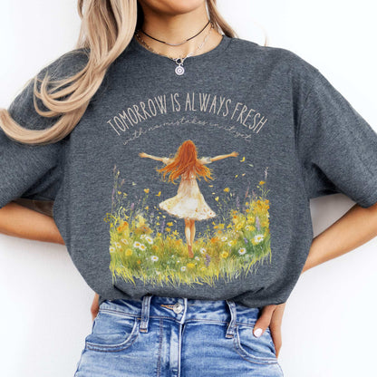 Tomorrow is Always Fresh With No Mistakes Anne of Green Gables Shirt Dark Heather / S T-Shirt The Mystic Eden Bookish Book Lovers