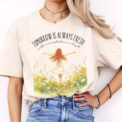 Tomorrow is Always Fresh With No Mistakes Anne of Green Gables Shirt Natural / S T-Shirt The Mystic Eden Bookish Book Lovers