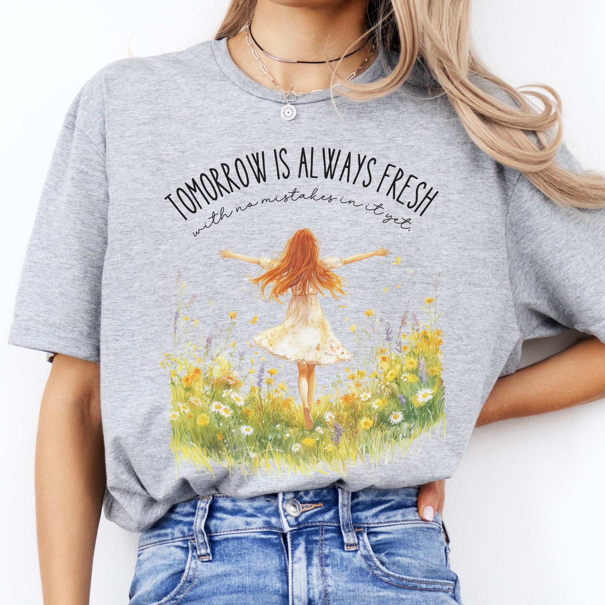 Tomorrow is Always Fresh With No Mistakes Anne of Green Gables Shirt Sport Grey / S T-Shirt The Mystic Eden Bookish Book Lovers