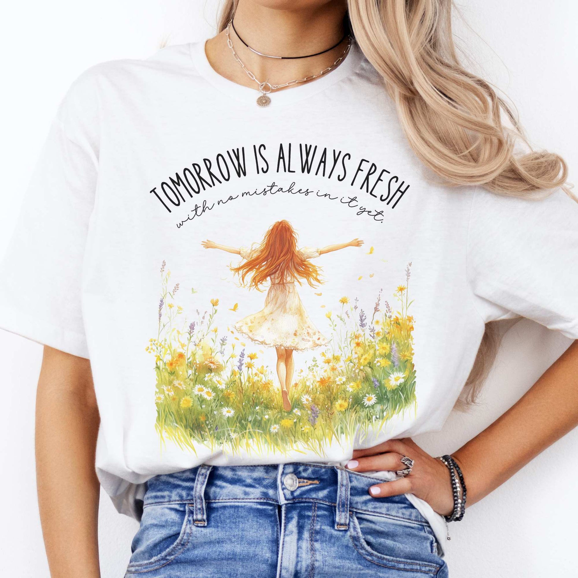 Tomorrow is Always Fresh With No Mistakes Anne of Green Gables Shirt White / S T-Shirt The Mystic Eden Bookish Book Lovers