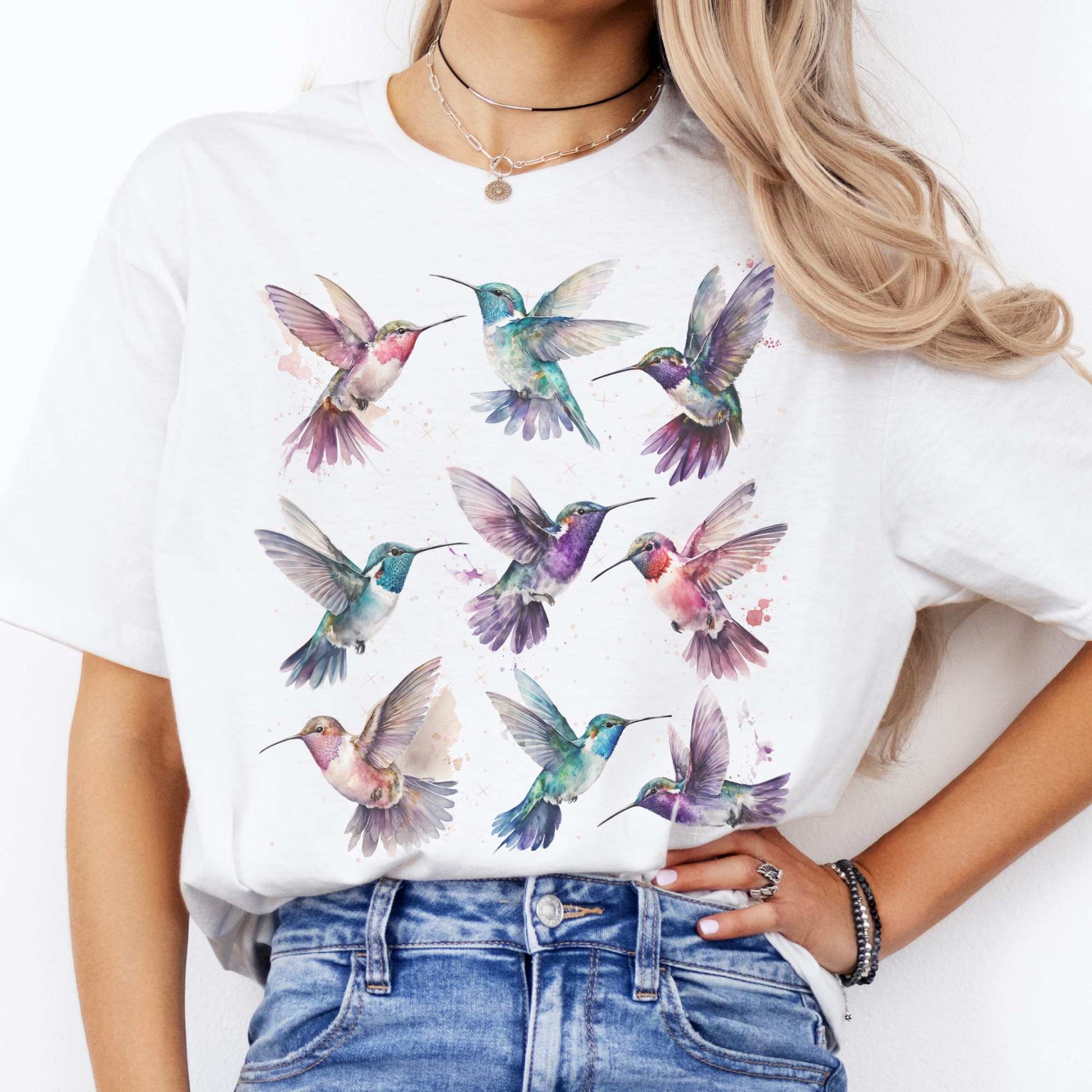 Vintage Hummingbird T-shirt White / S T-Shirt The Mystic Eden Bookish Book Lovers