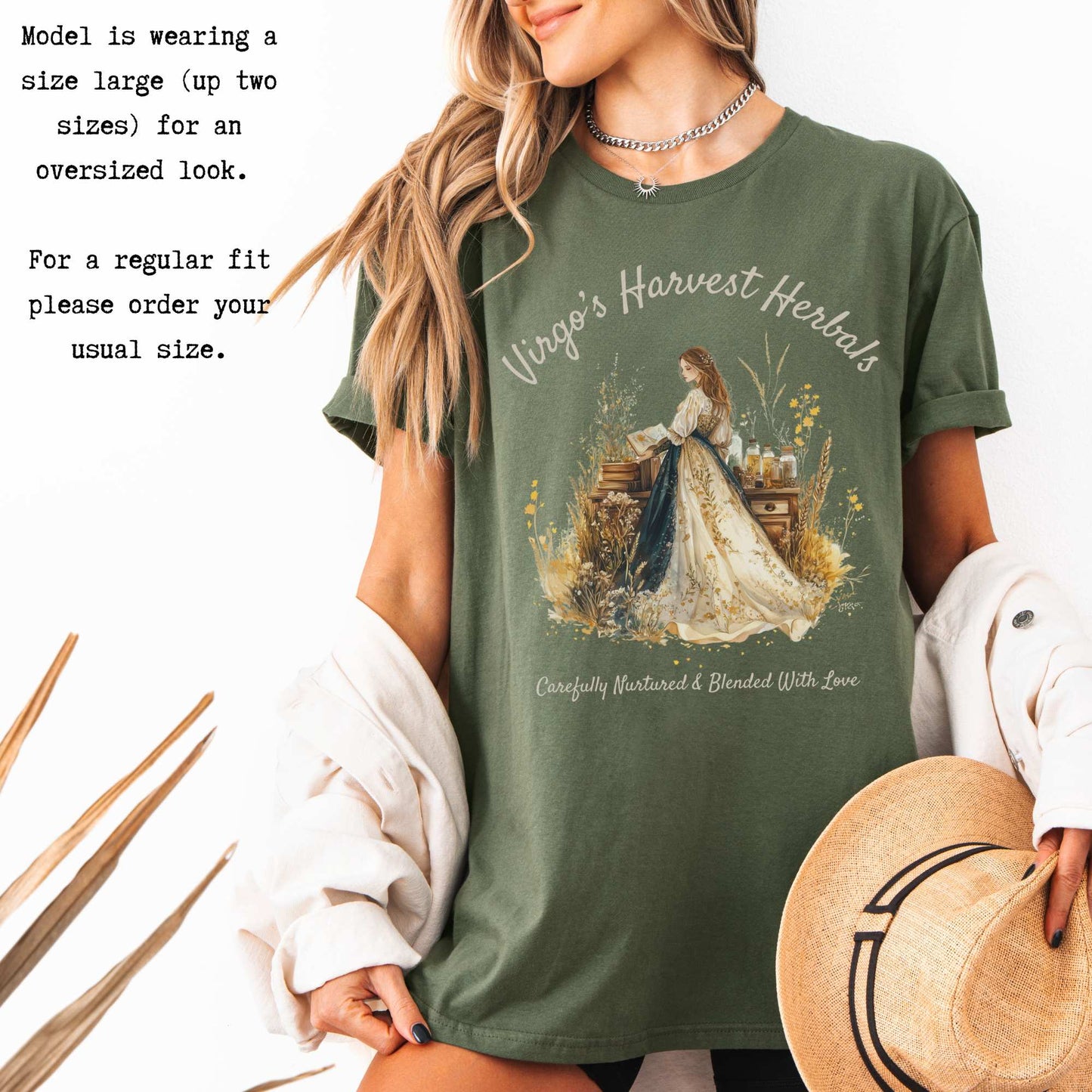 Virgo's Harvest Herbals Zodiac Shirt T-Shirt The Mystic Eden Bookish Book Lovers