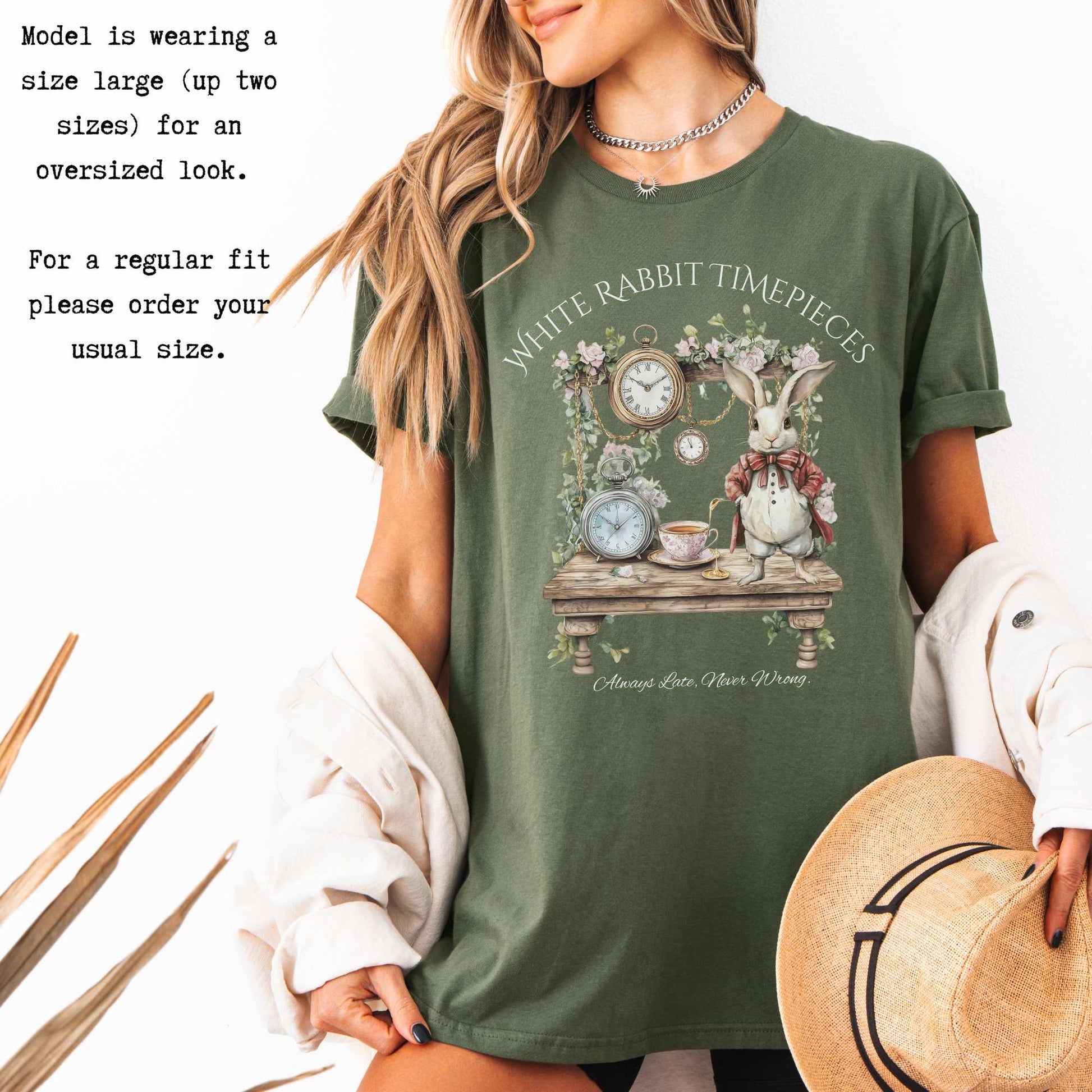 White Rabbit Timepieces Shirt Alice in Wonderland T-Shirt The Mystic Eden Bookish Book Lovers