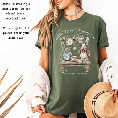 White Rabbit Timepieces Shirt Alice in Wonderland T-Shirt The Mystic Eden Bookish Book Lovers