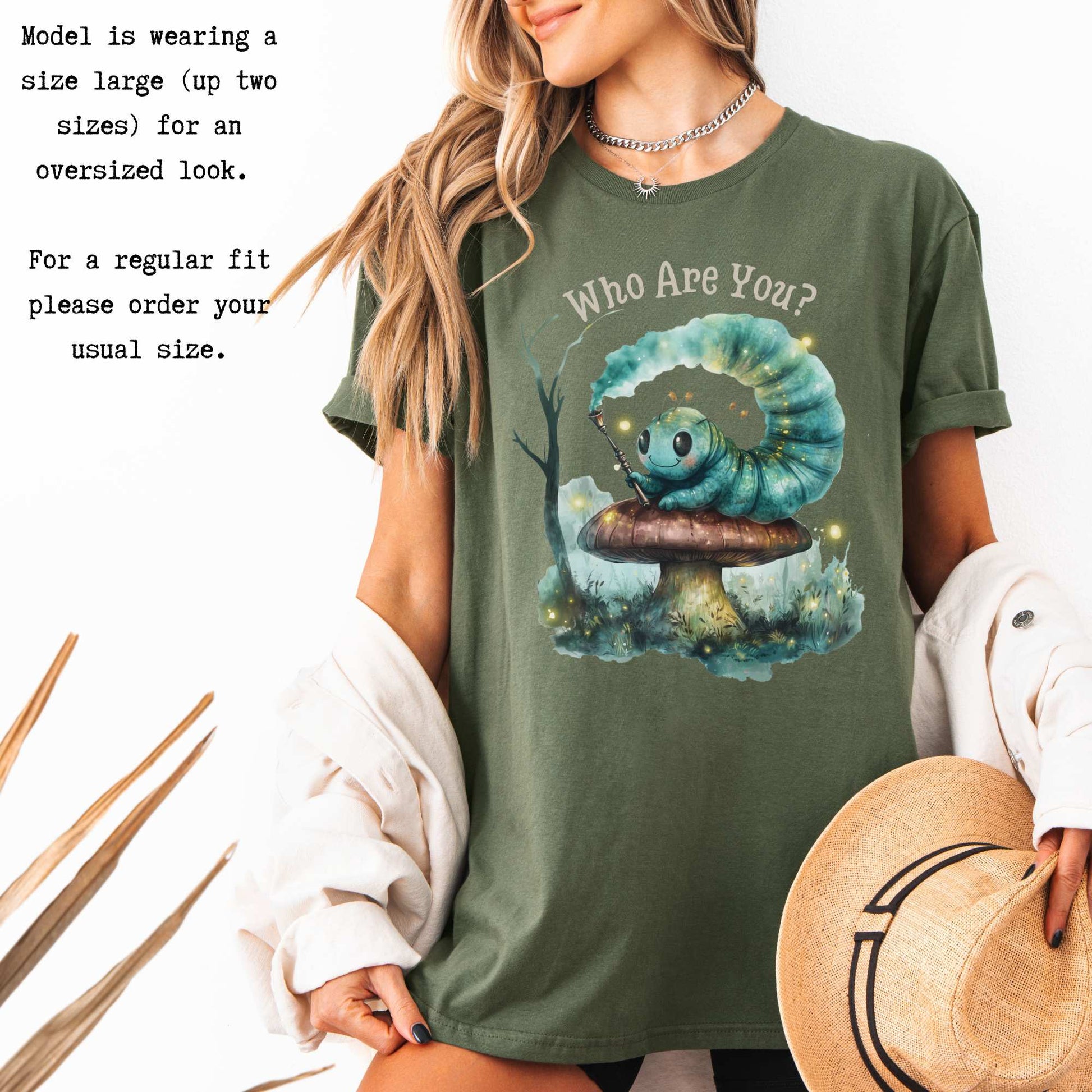 Who Are You Caterpillar Shirt - Alice's Adventures in Wonderland T-Shirt The Mystic Eden Bookish Book Lovers