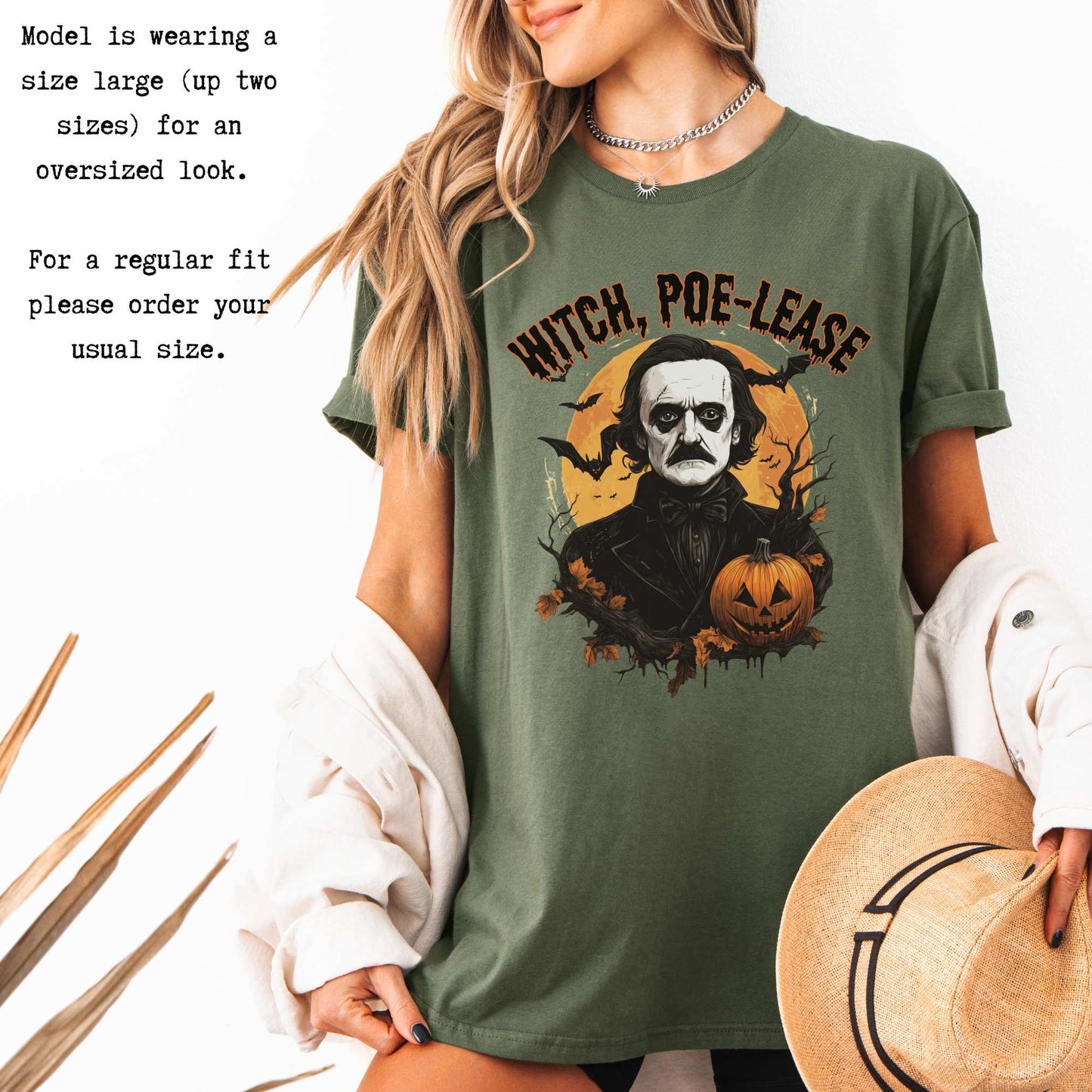 Witch Poe-lease Edgar Allan Poe Halloween Shirt T-Shirt The Mystic Eden Bookish Book Lovers