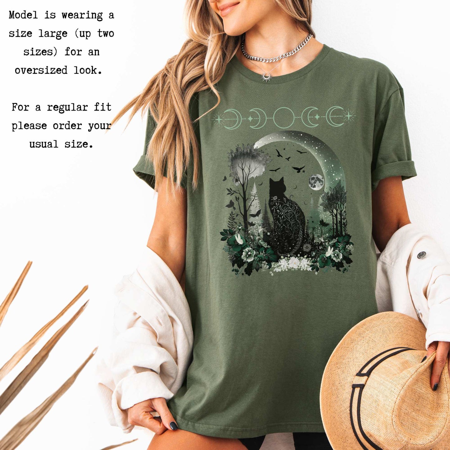 Witchy Black Cat Shirt T-Shirt The Mystic Eden Bookish Book Lovers