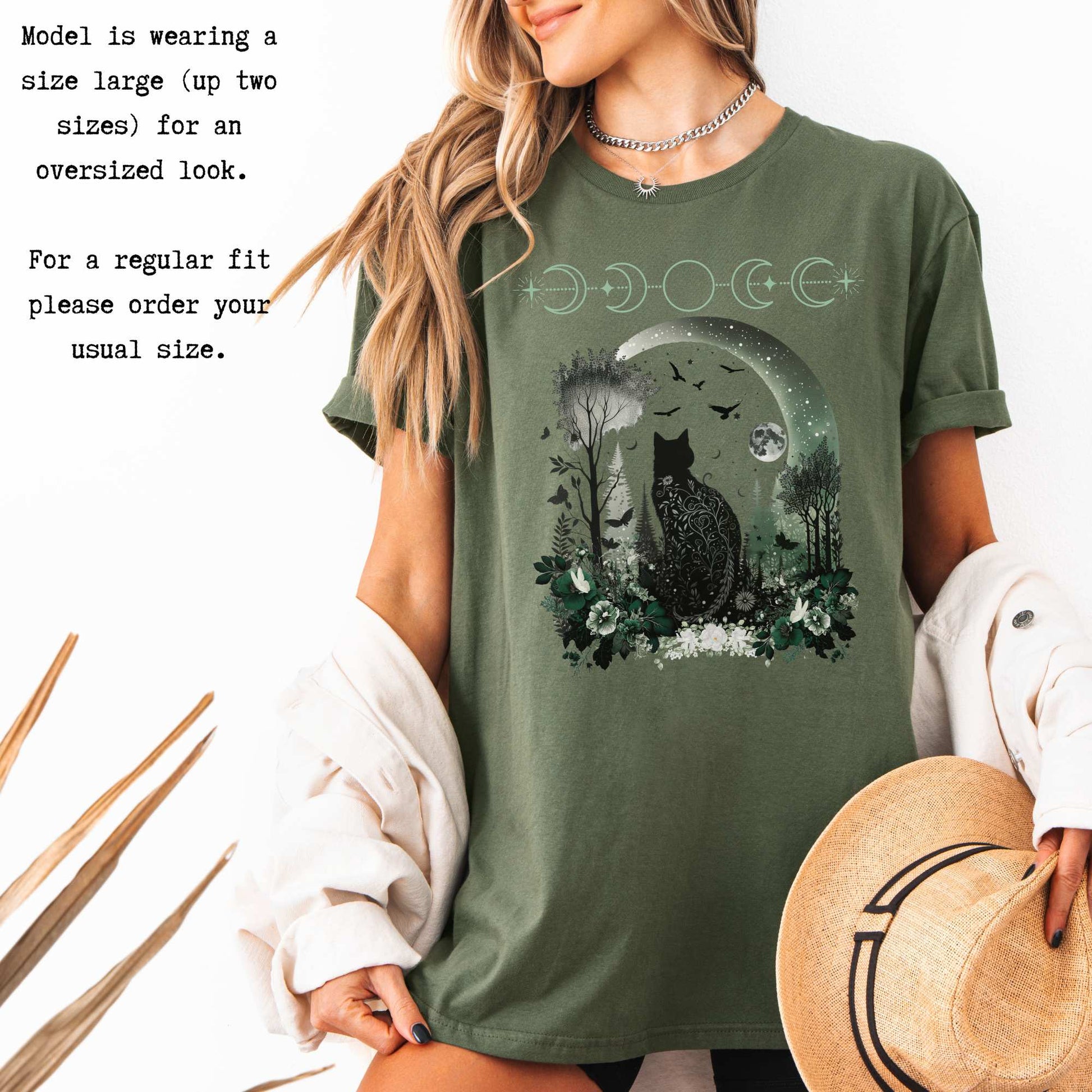 Witchy Black Cat Shirt T-Shirt The Mystic Eden Bookish Book Lovers