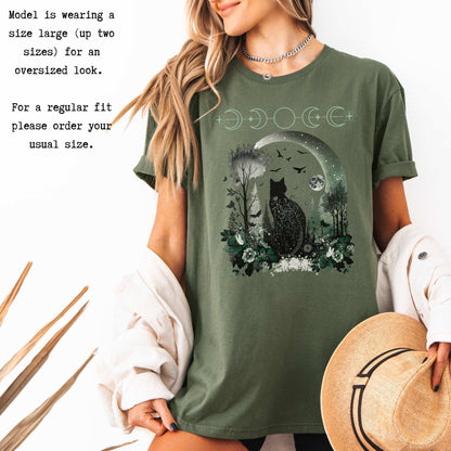 Witchy Black Cat Shirt T-Shirt The Mystic Eden Bookish Book Lovers
