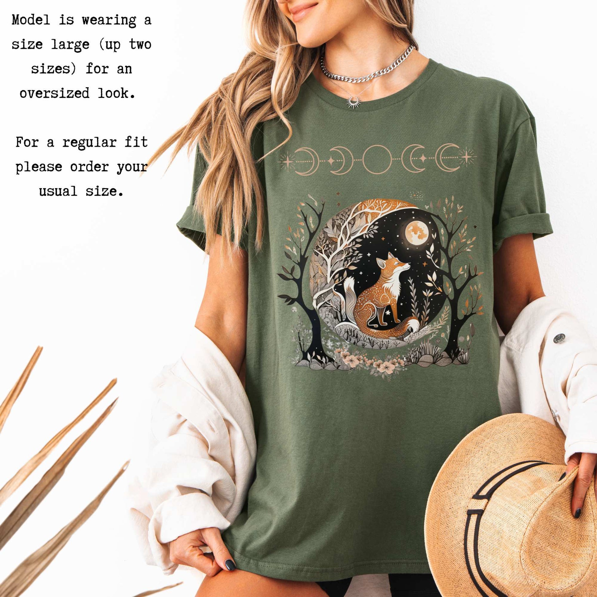 Witchy Fox Whimsigoth T-shirt T-Shirt The Mystic Eden Bookish Book Lovers