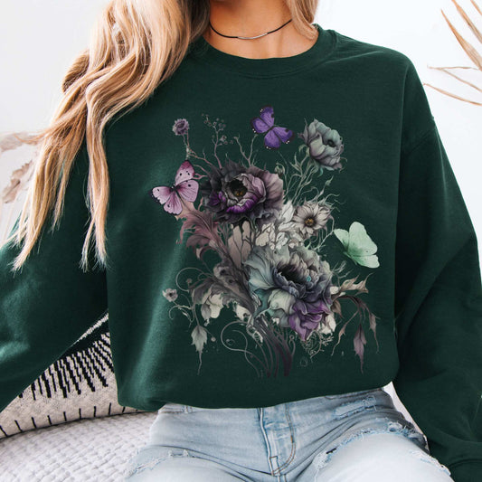 Witchy Whimsigoth Sweatshirt Forest Green / S Sweatshirt The Mystic Eden Bookish Book Lovers