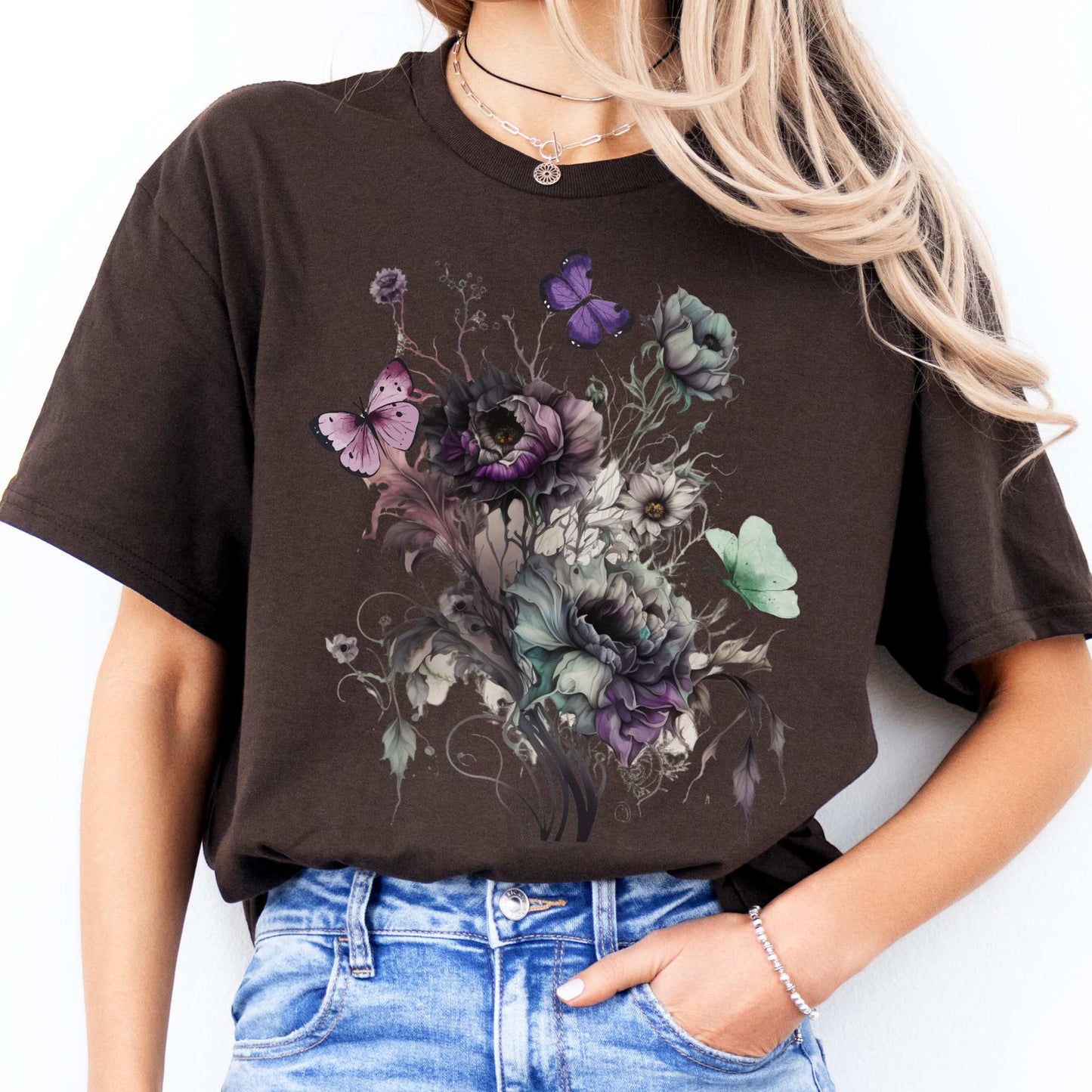 Witchy Whimsigoth T-shirt Dark Chocolate / S T-Shirt The Mystic Eden Bookish Book Lovers