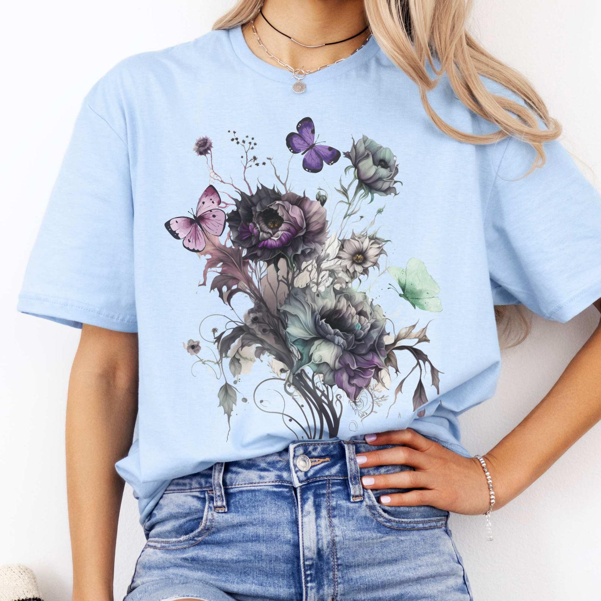 Witchy Whimsigoth T-shirt Light Blue / S T-Shirt The Mystic Eden Bookish Book Lovers