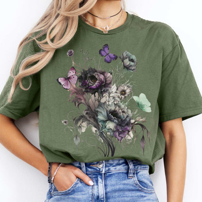 Witchy Whimsigoth T-shirt Military Green / S T-Shirt The Mystic Eden Bookish Book Lovers