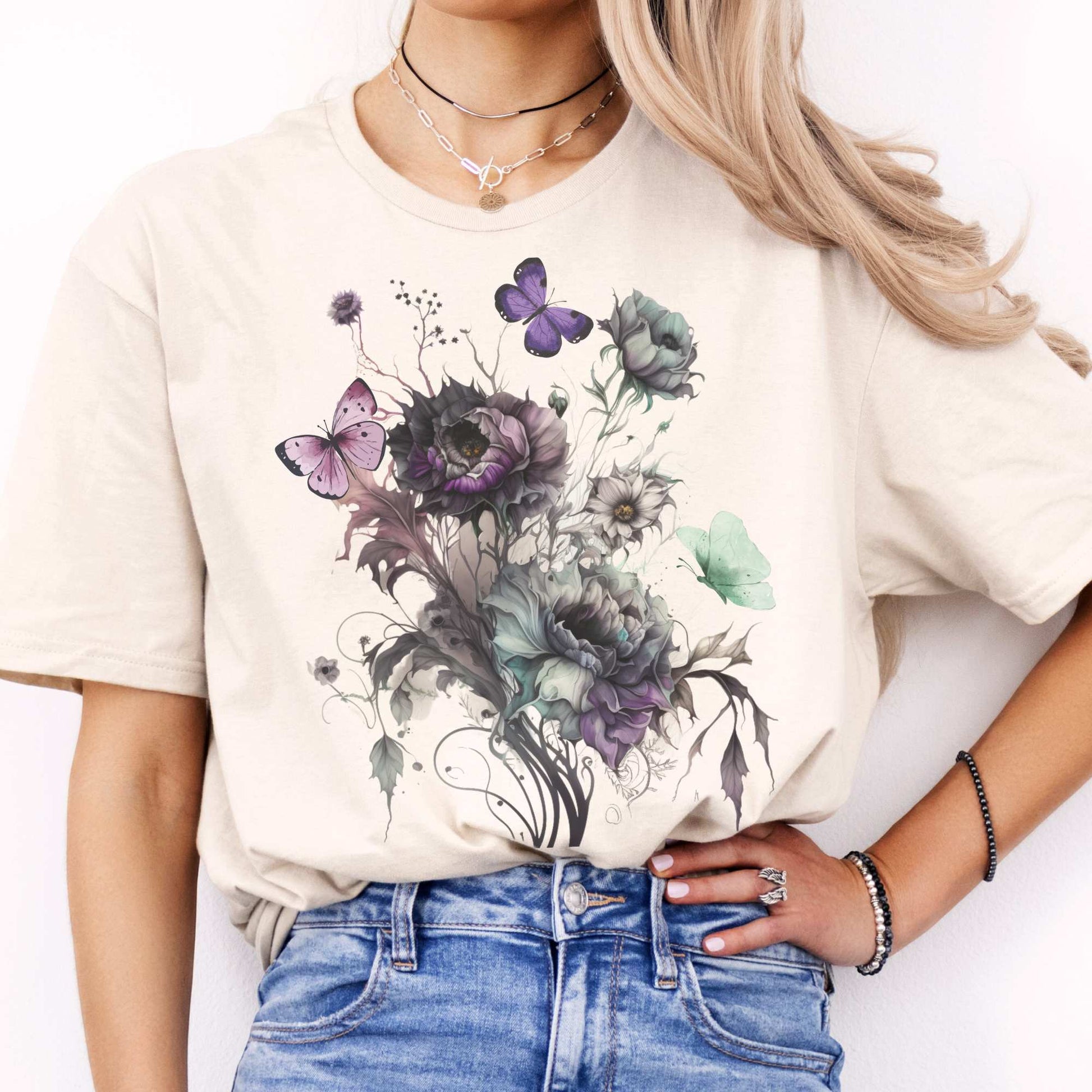 Witchy Whimsigoth T-shirt Natural / S T-Shirt The Mystic Eden Bookish Book Lovers