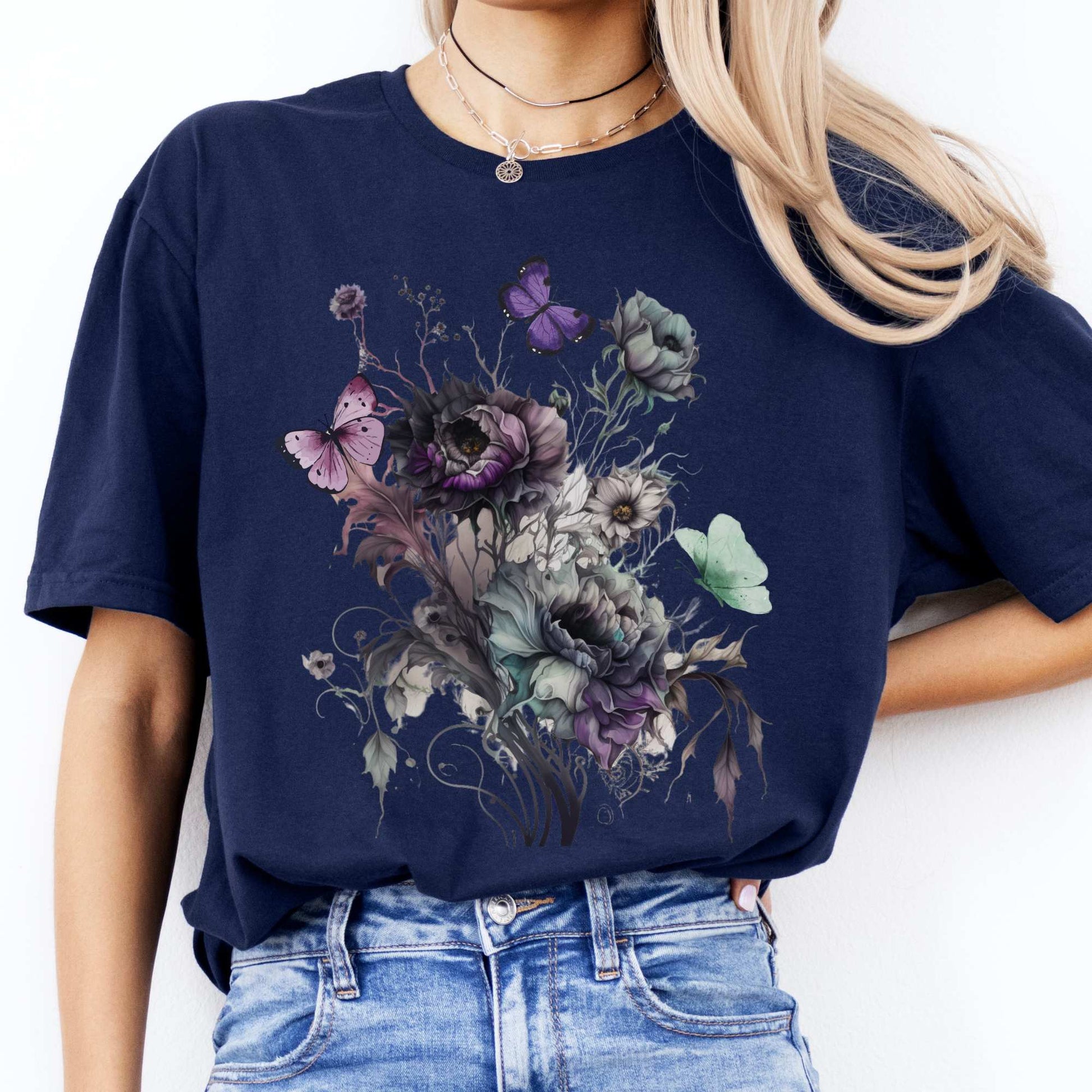 Witchy Whimsigoth T-shirt Navy / S T-Shirt The Mystic Eden Bookish Book Lovers