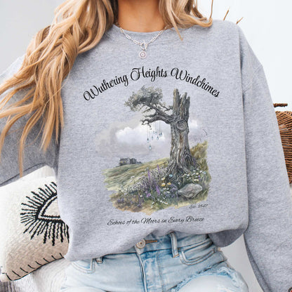 Wuthering Heights Windchimes Brontë Sweatshirt Sport Grey / S Sweatshirt The Mystic Eden Bookish Book Lovers