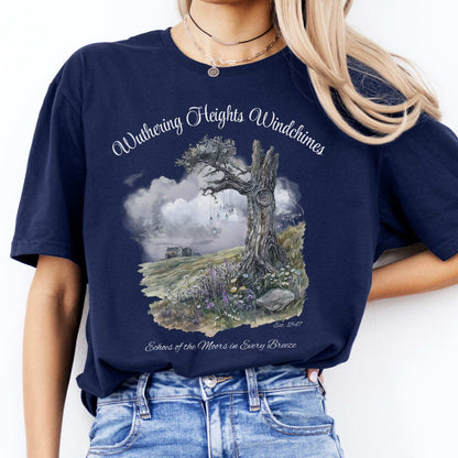 Wuthering Heights Windchimes Tee Navy / S T-Shirt The Mystic Eden Bookish Book Lovers